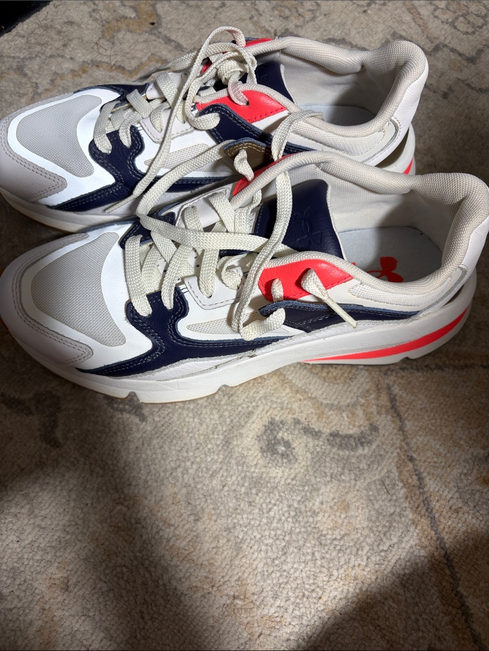 Under Armour White Navy Pink Athletic Shoes